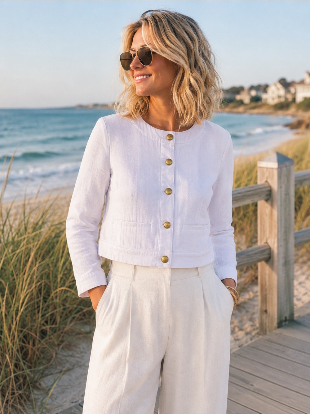 NWT J.Crew White Cropped Lady Jacket Petite 6
